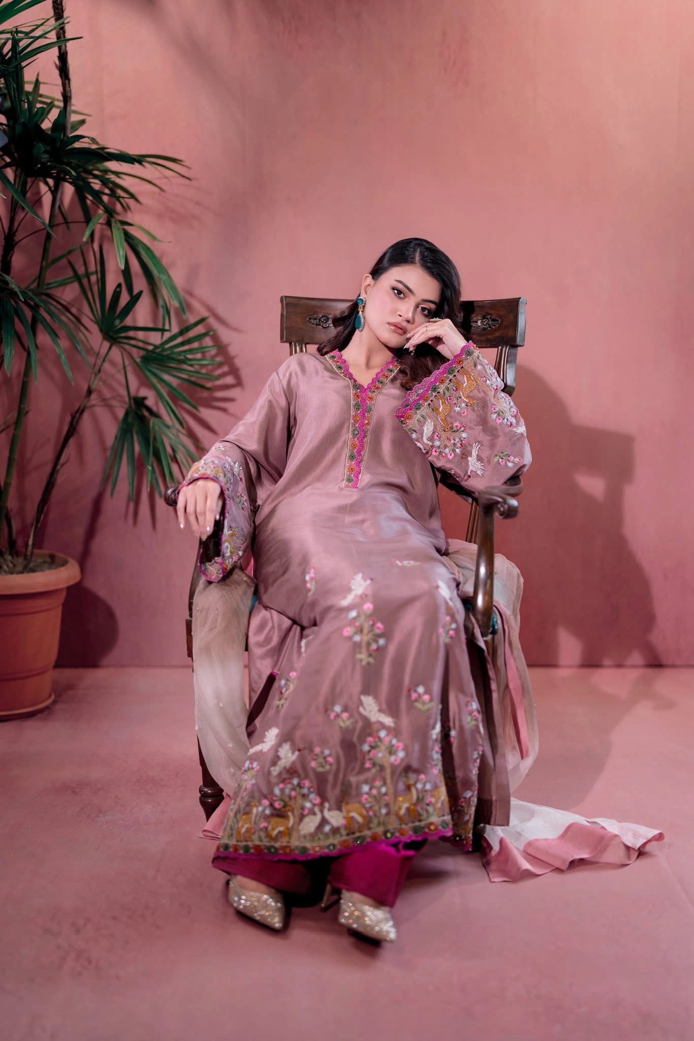 Coral Pink Long Kameez